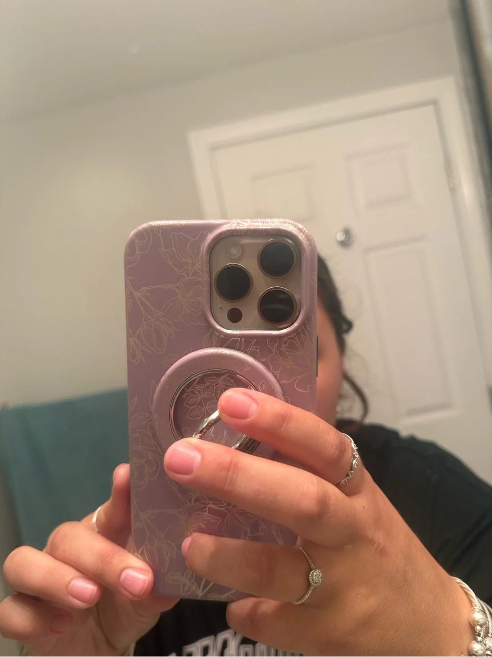 Velvet Caviar Purple Floral iPhone 16 Pro Max Case with Ring Grip